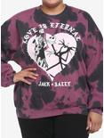 The Nightmare Before Christmas Love Is Eternal Tie-Dye Girls Sweatshirt Plus Size, MULTI, hi-res