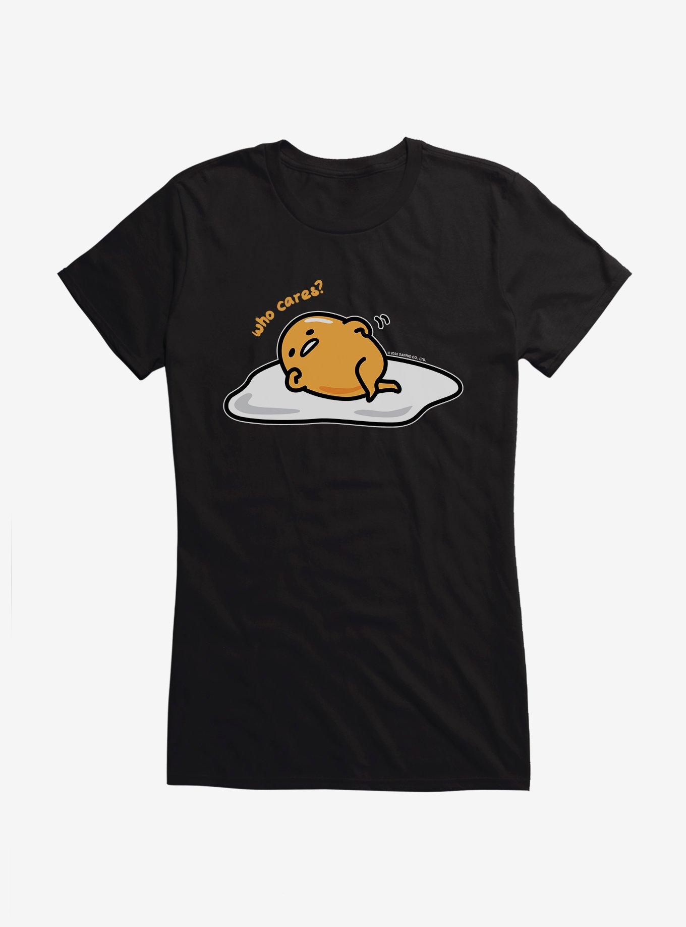 Gudetama Who Cares? Girls T-Shirt, BLACK, hi-res