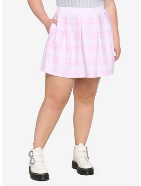 Pink Plaid Skirt Plus Size, , hi-res