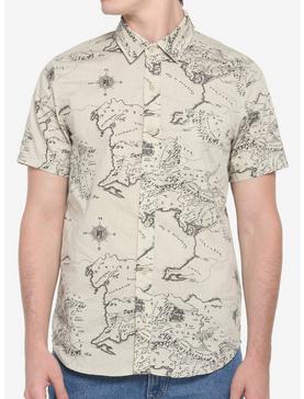 The Lord Of The Rings Middle-Earth Map Woven Button-Up, , hi-res