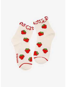 Strawberry Shortcake Lettuce Trim Ankle Socks, , hi-res