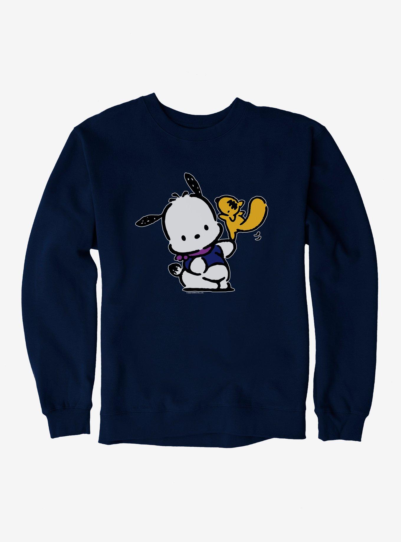 Pochacco Dancing With Mon-Mon Sweatshirt, NAVY, hi-res