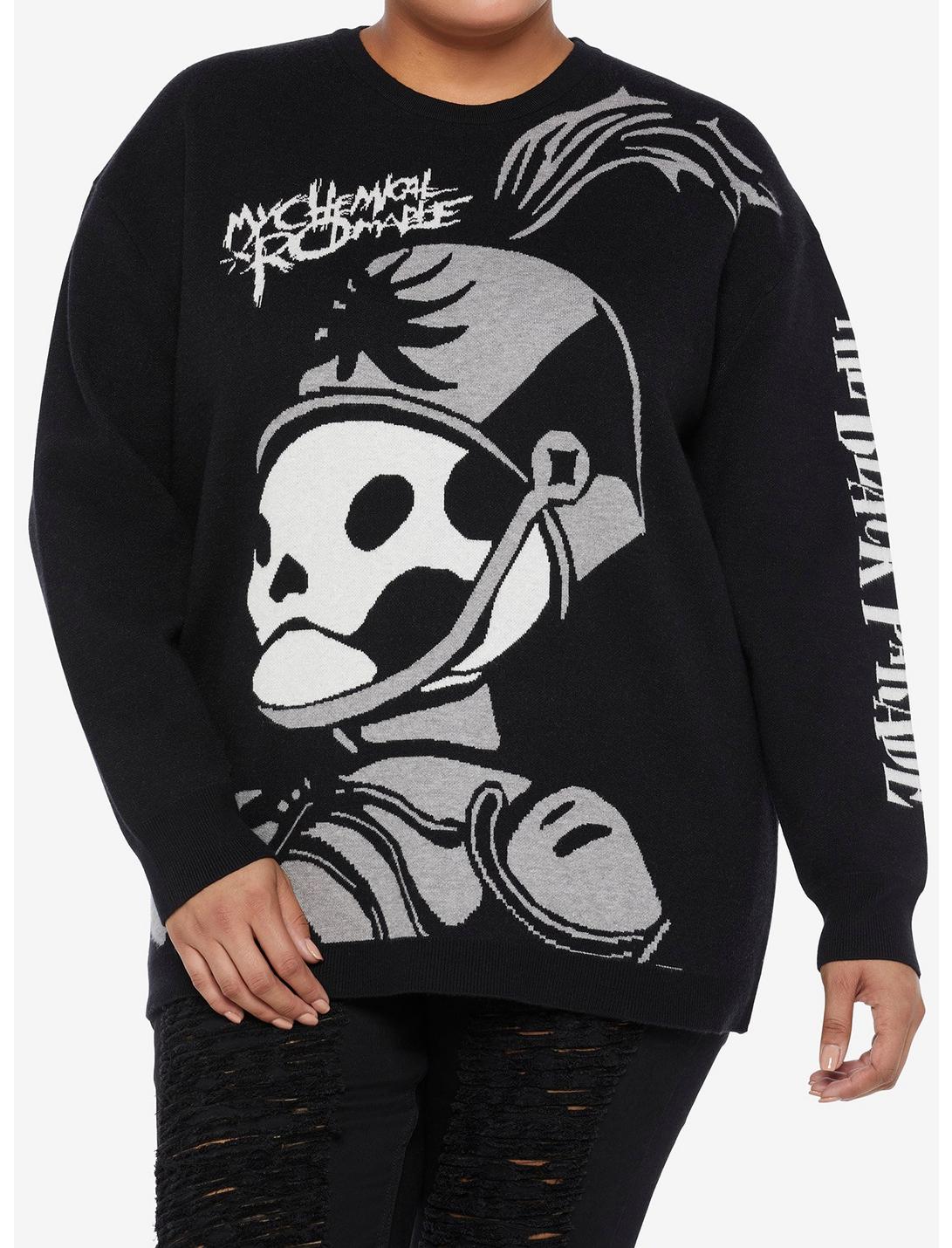 My Chemical Romance The Black Parade Pepe Intarsia Girls Knit Sweater Plus Size, BLACK, hi-res