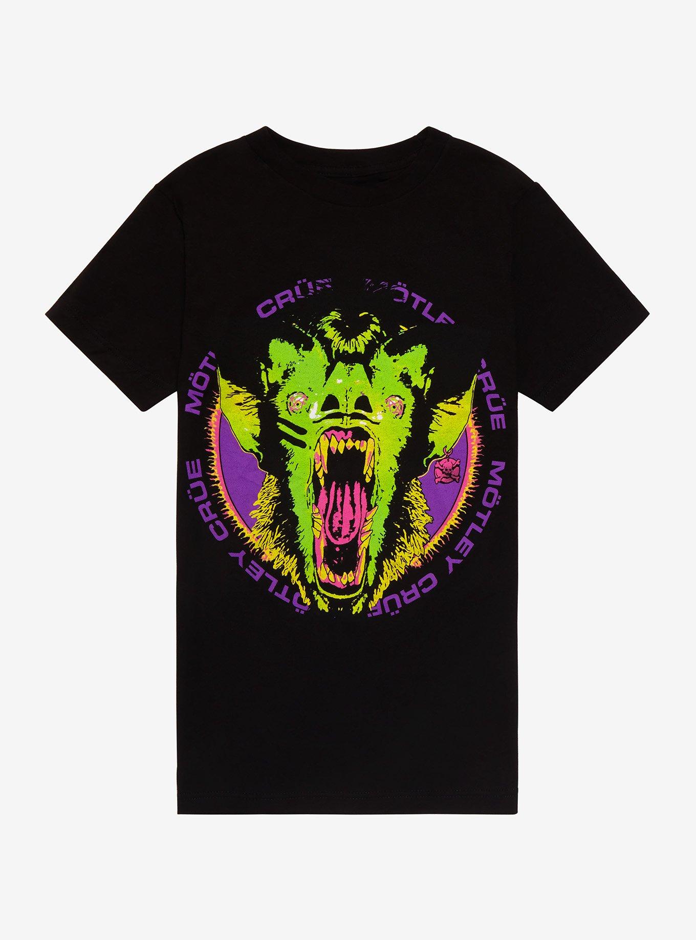 Motley Crue Screaming Bat Boyfriend Fit Girls T-Shirt, BLACK, hi-res