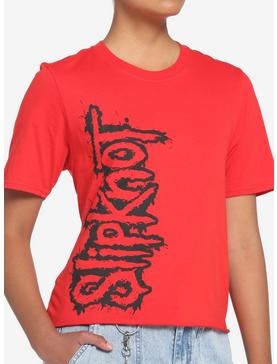 Slipknot Logo Boyfriend Fit Girls Crop T-Shirt, , hi-res