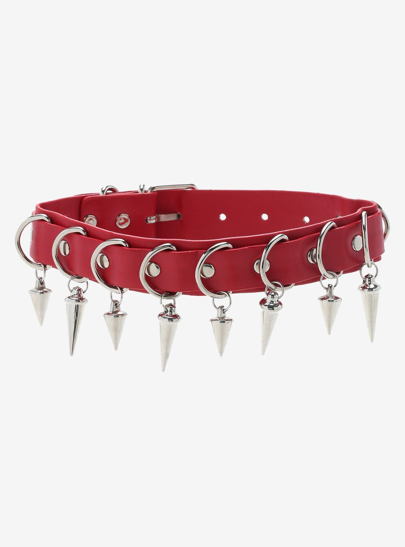 Red Spike Charm Choker, , hi-res
