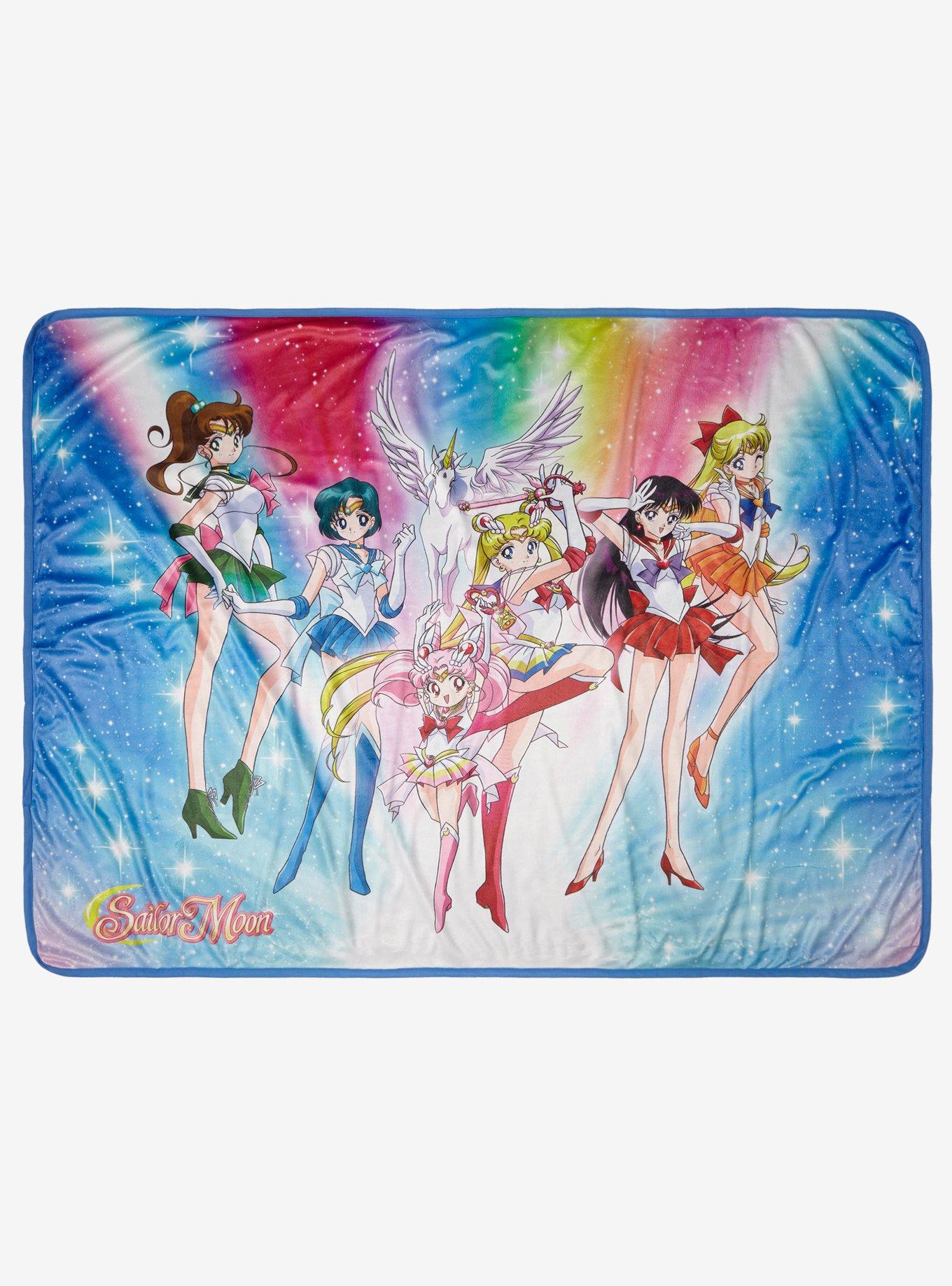 Sailor Moon Group Rainbow Throw Blanket