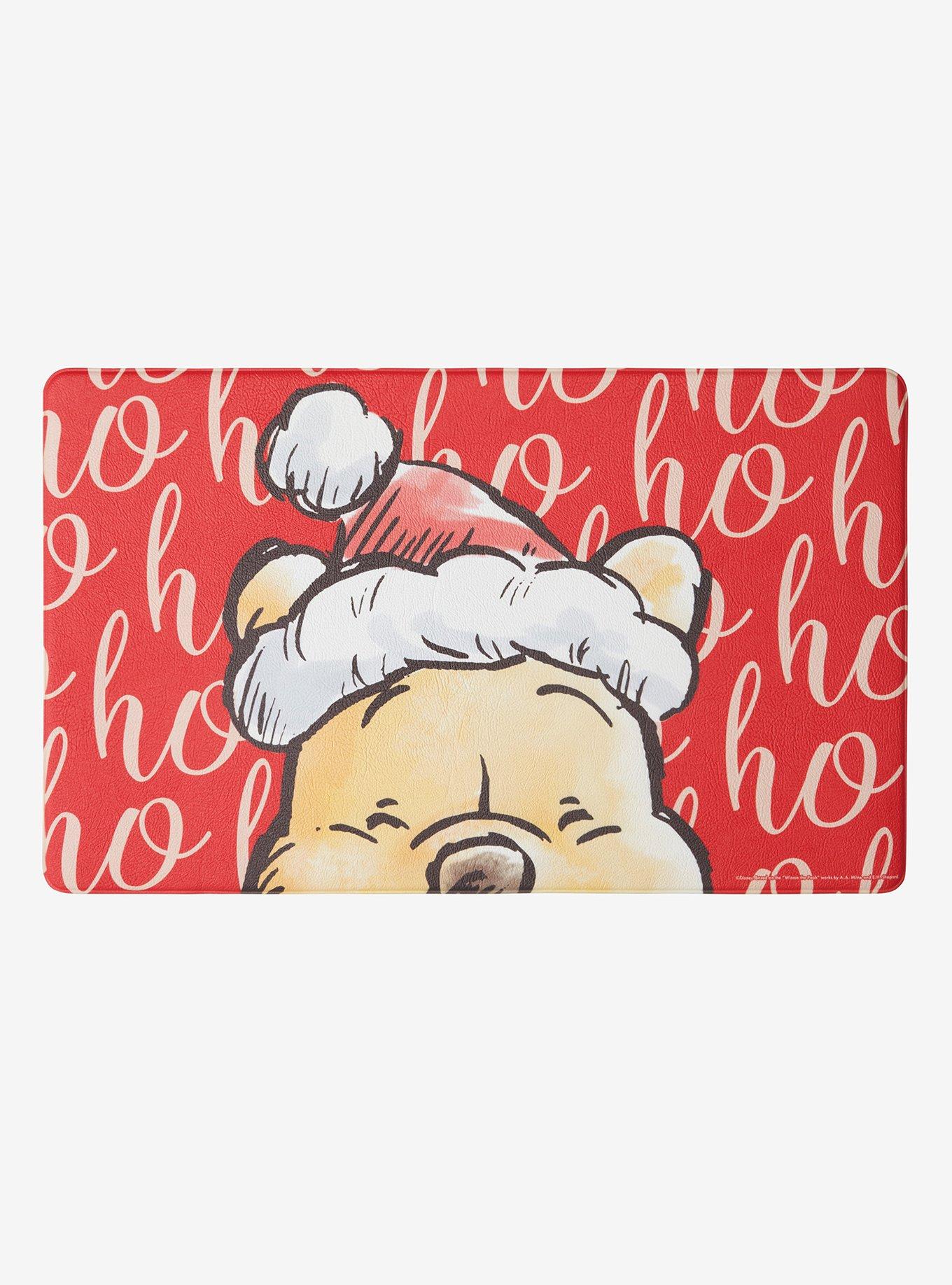 Disney Winnie the Pooh Pooh Bear with Christmas Hat Kitchen Mat