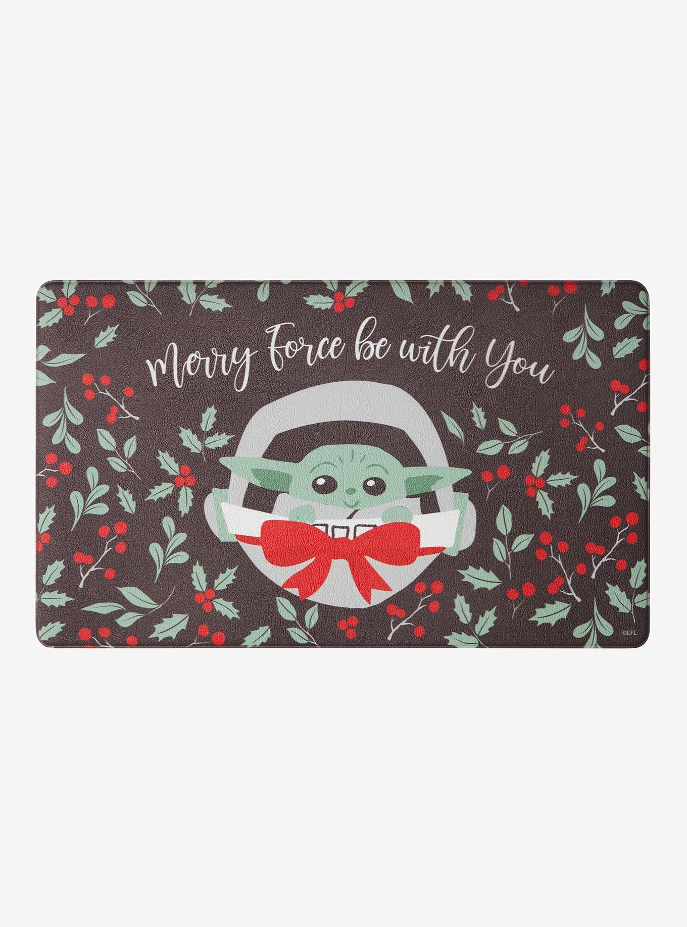 Star Wars The Mandalorian The Child Merry Force be with You Kitchen Mat, , hi-res