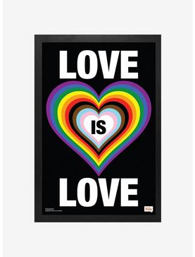 Plus Size Love Yourself - Rainbow Heart Framed Poster, , hi-res