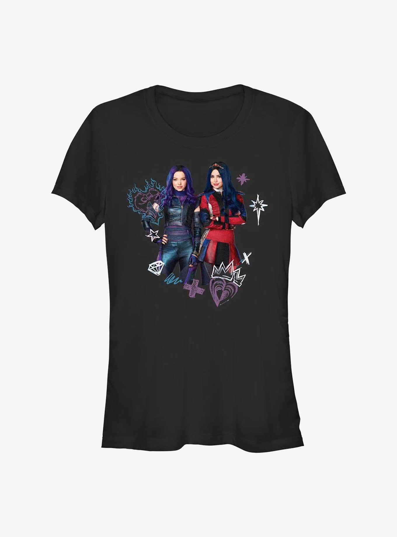 Disney Descendants Fierce Friends Mal Evie Girls T-Shirt, BLACK, hi-res