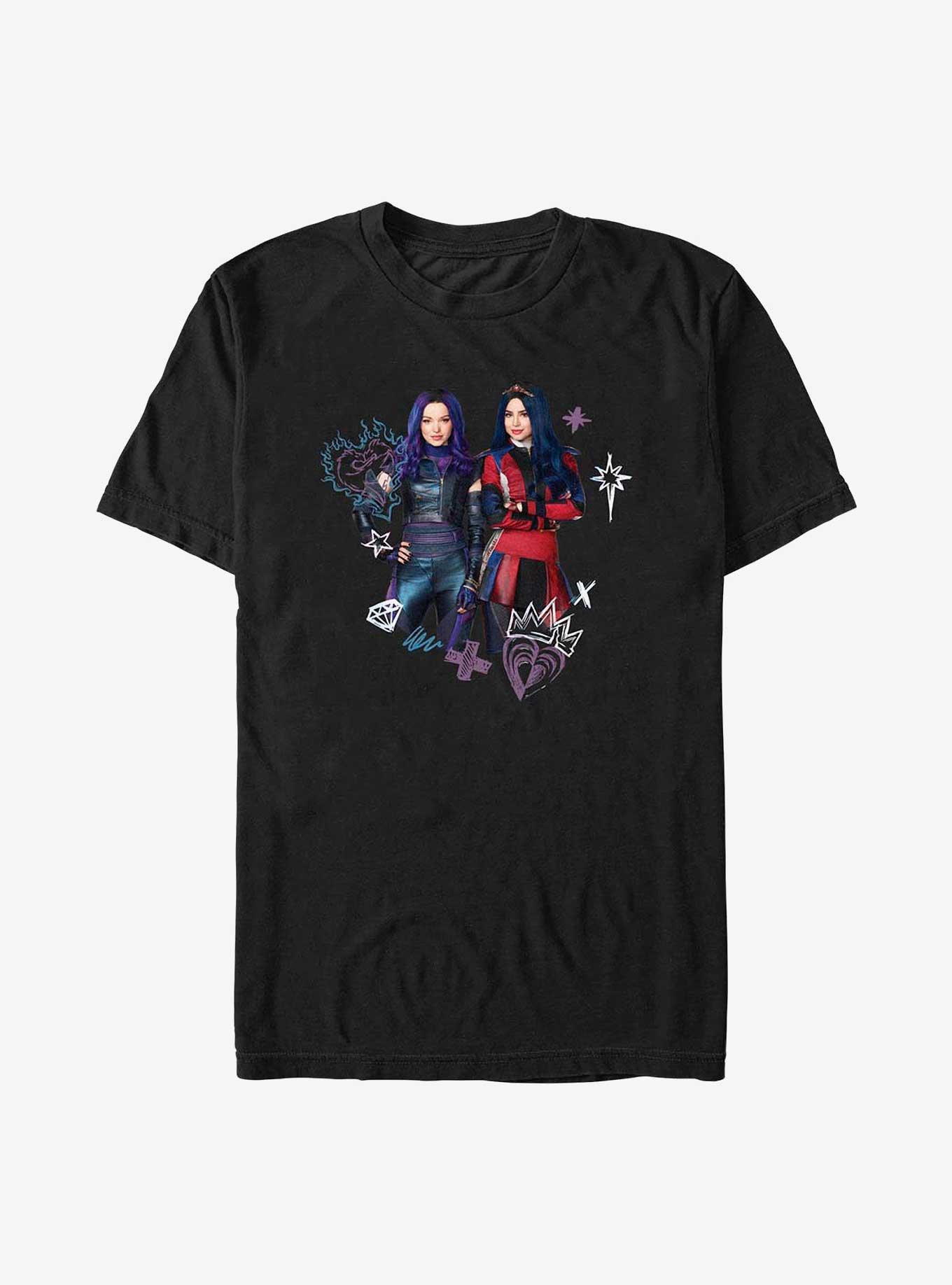 Disney Descendants Fierce Friends Mal Evie T-Shirt, BLACK, hi-res