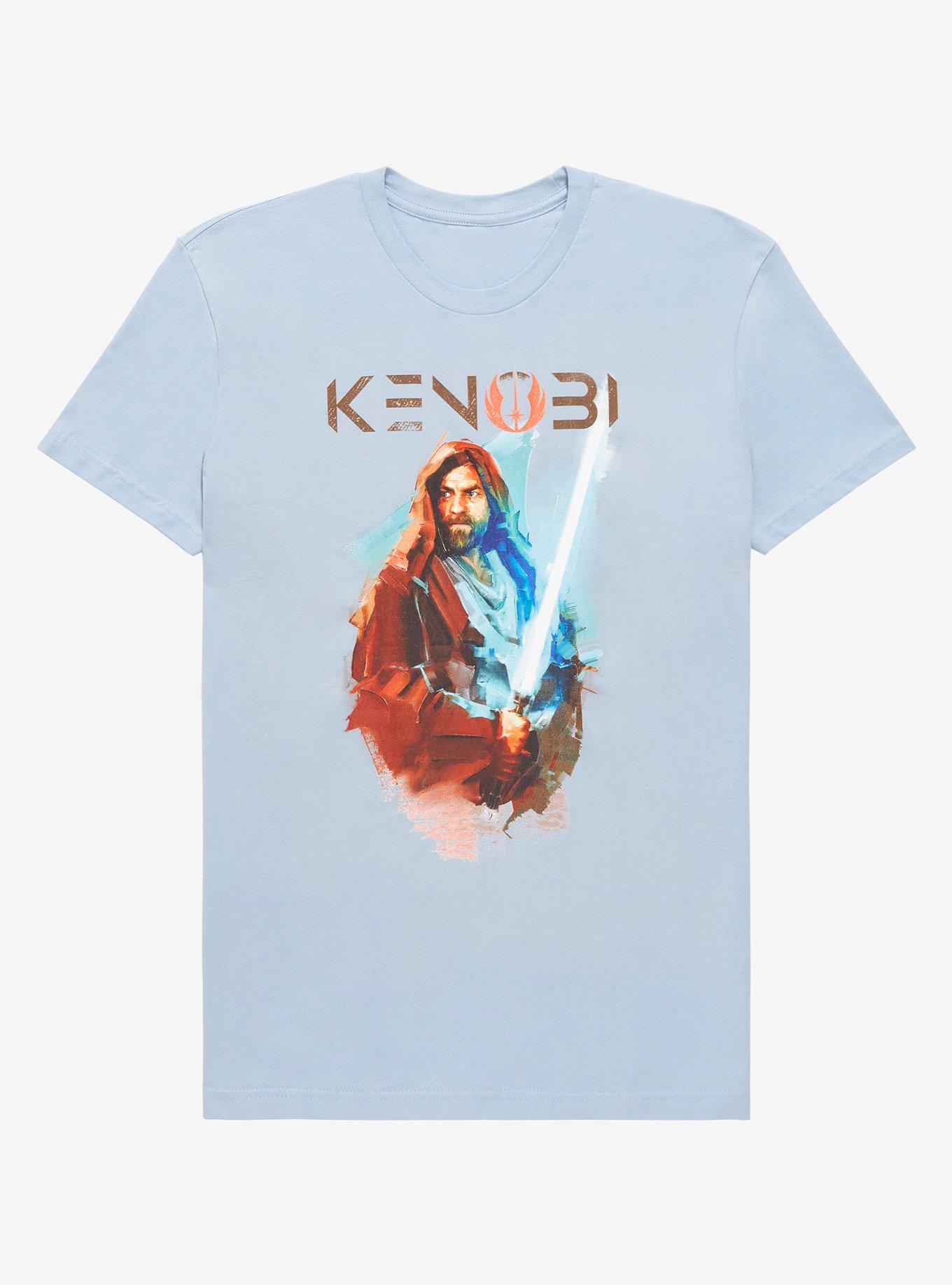 Star Wars Obi-Wan Kenobi Lightsaber Portrait T-Shirt - BoxLunch Exclusive, LIGHT BLUE, hi-res