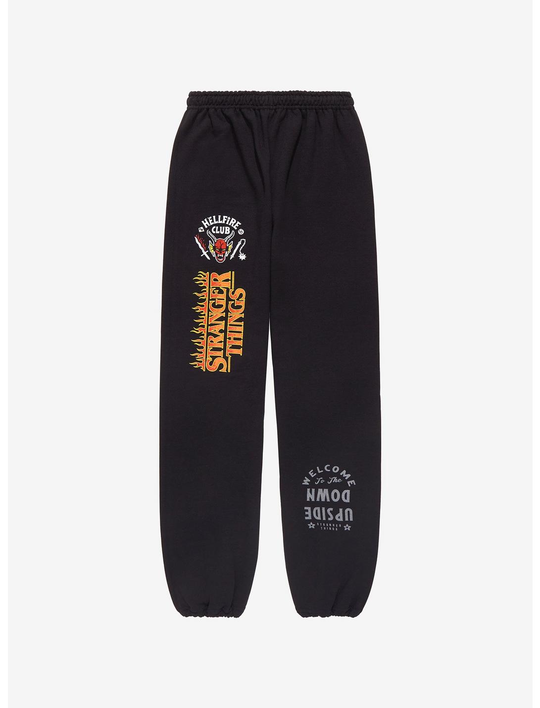 Stranger Things Hellfire Club Upside Down Joggers - BoxLunch Exclusive , BLACK, hi-res