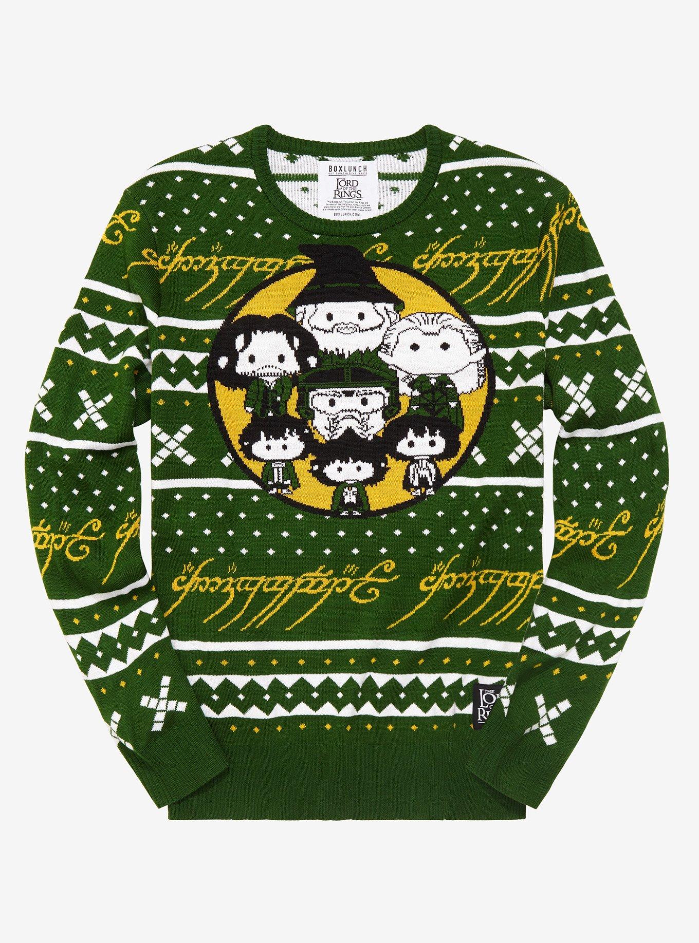 The Lord of the Rings Chibi Characters Holiday Sweater - BoxLunch Exclusive, FOREST, hi-res