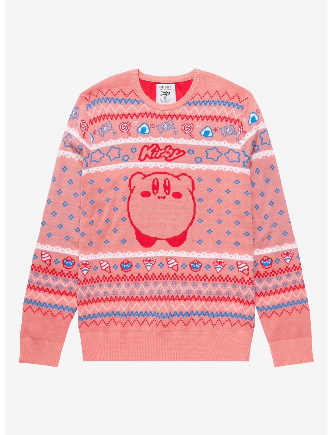 Nintendo Kirby Portrait Holiday Sweater - BoxLunch Exclusive, LIGHT PINK, hi-res