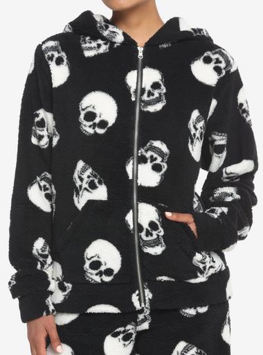 Skeleton hoodie zip discount up hot topic