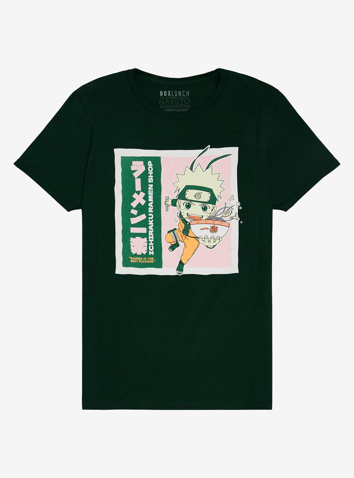 Naruto Shippuden Chibi Naruto Ichiraku Ramen Panel T-Shirt - BoxLunch Exclusive, OLIVE, hi-res