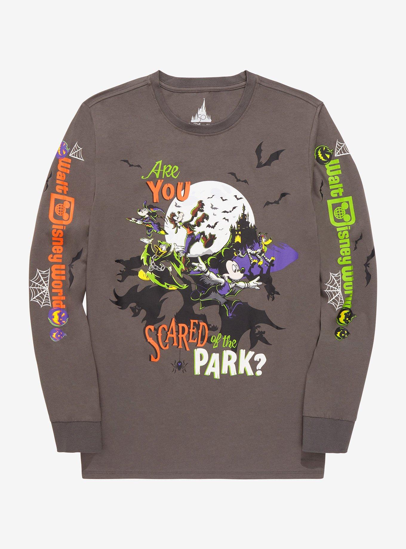 Disney Walt Disney World 50th Anniversary Mickey & Friends Costumes Long Sleeve T-Shirt - BoxLunch Exclusive, CHARCOAL, hi-res