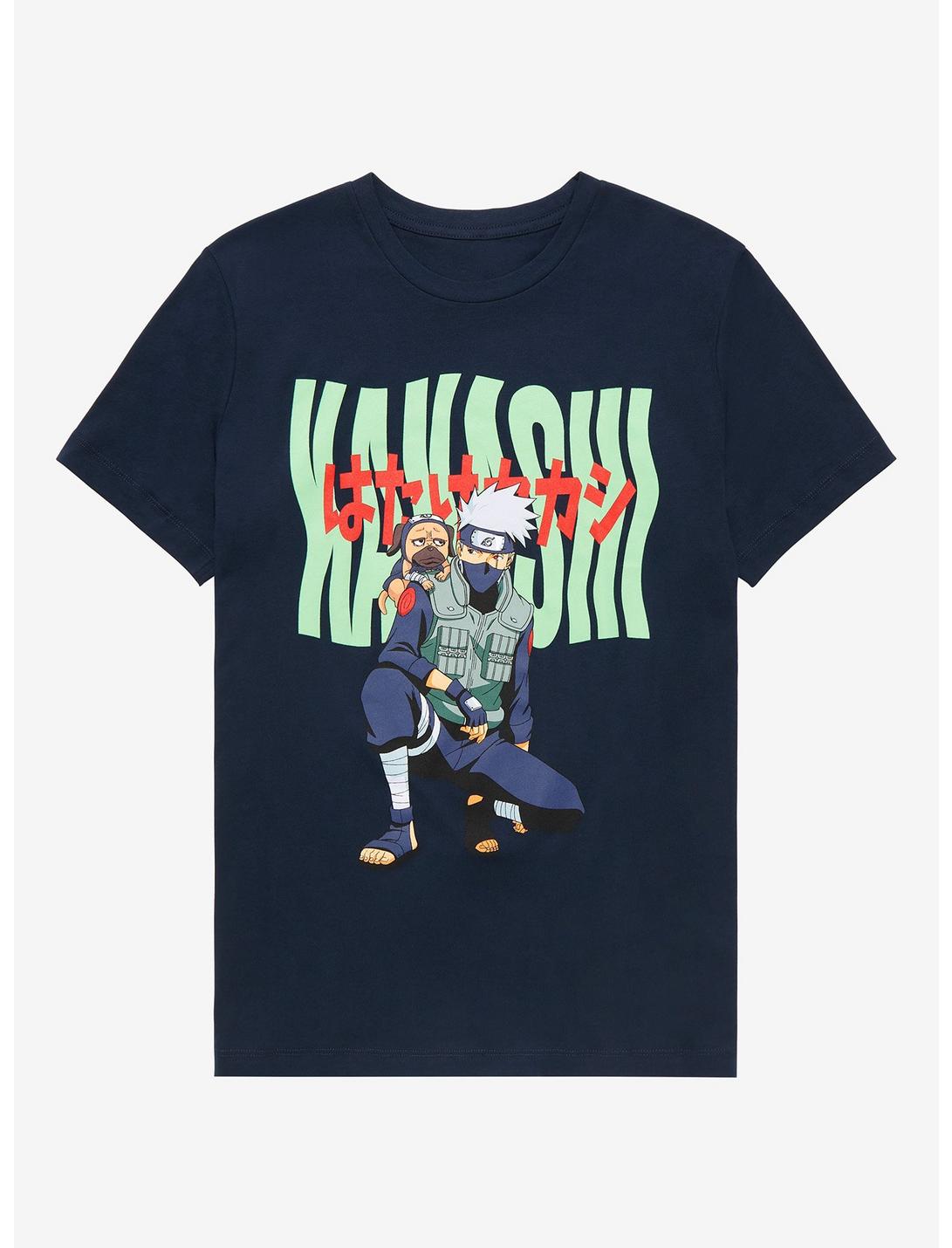 Naruto Shippuden Kakashi & Pakkun Portrait T-Shirt - BoxLunch Exclusive, NAVY, hi-res