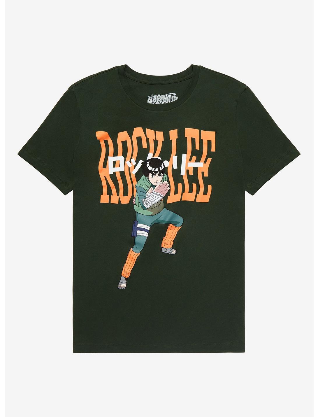 Naruto Shippuden Rock Lee Battle Pose T-Shirt - BoxLunch Exlcusive, FOREST GREEN, hi-res