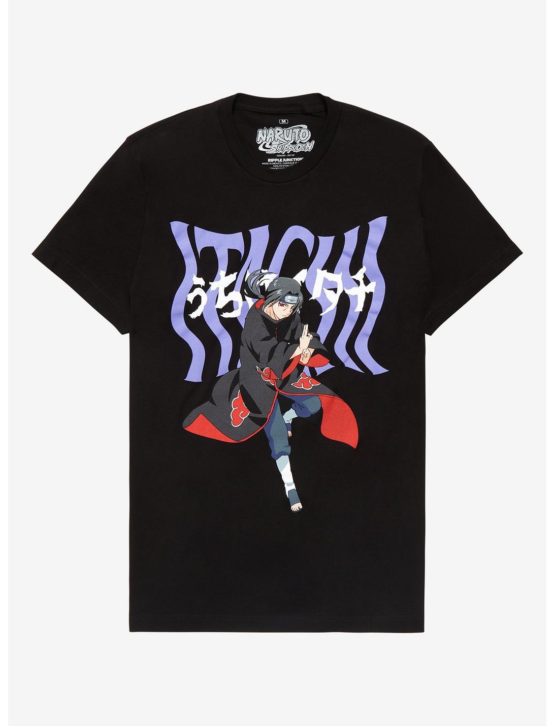 Naruto Shippuden Itachi Battle Pose T-Shirt - BoxLunch Exclusive, BLACK, hi-res