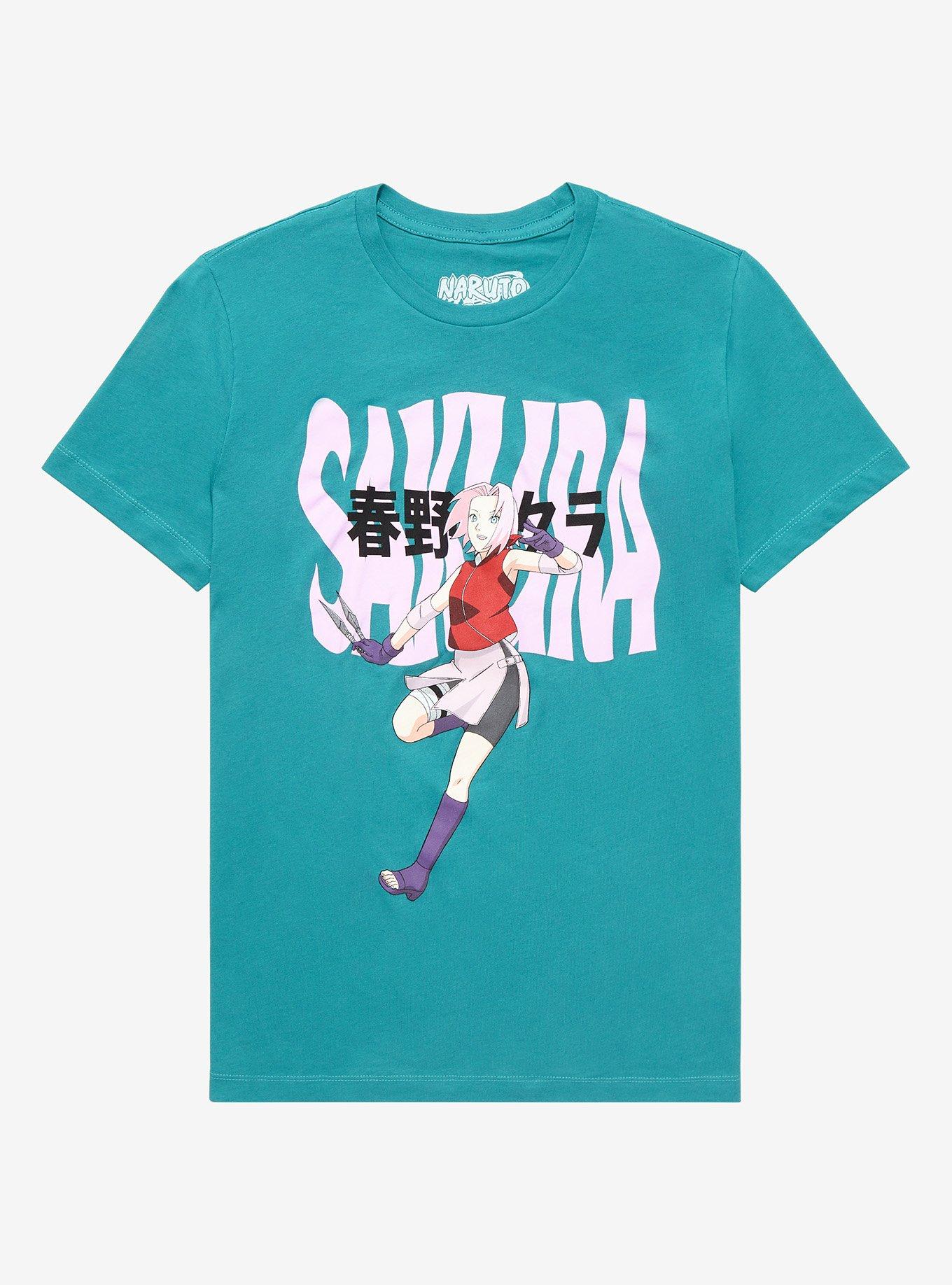Naruto Shippuden Sakura Character Portrait T-Shirt - BoxLunch Exclusive, DARK GREEN, hi-res