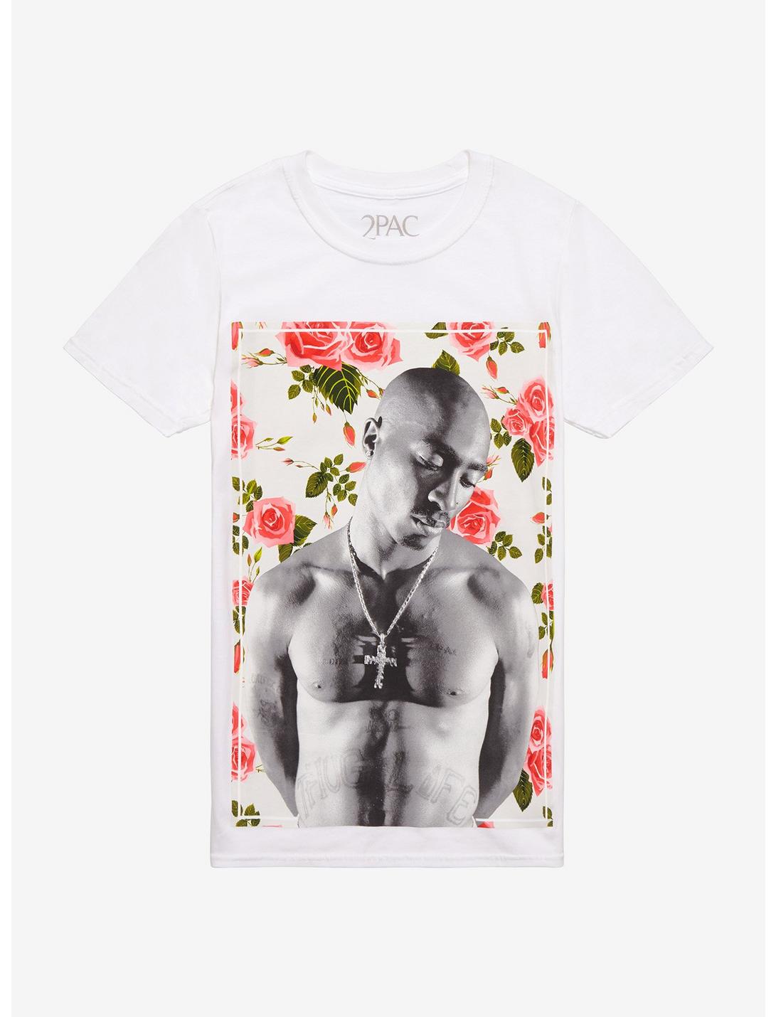 Tupac Floral Boyfriend Fit Girls T-Shirt, BRIGHT WHITE, hi-res