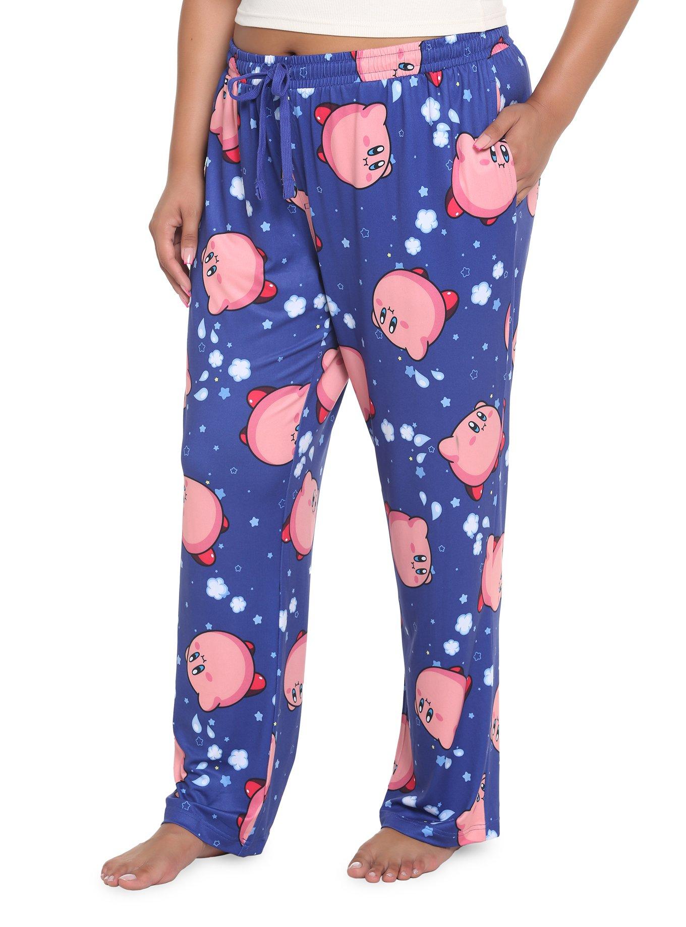 Kirby Floating Stars Pajama Pants Plus Size, PINK, hi-res