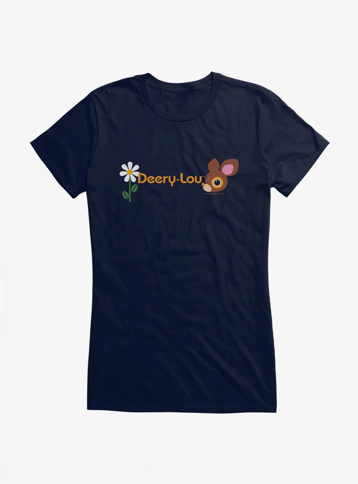 Deery-Lou Flower Logo Girls T-Shirt, NAVY, hi-res