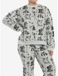 The Nightmare Before Christmas Characters Girls Lounge Set Plus Size, BLACK, hi-res