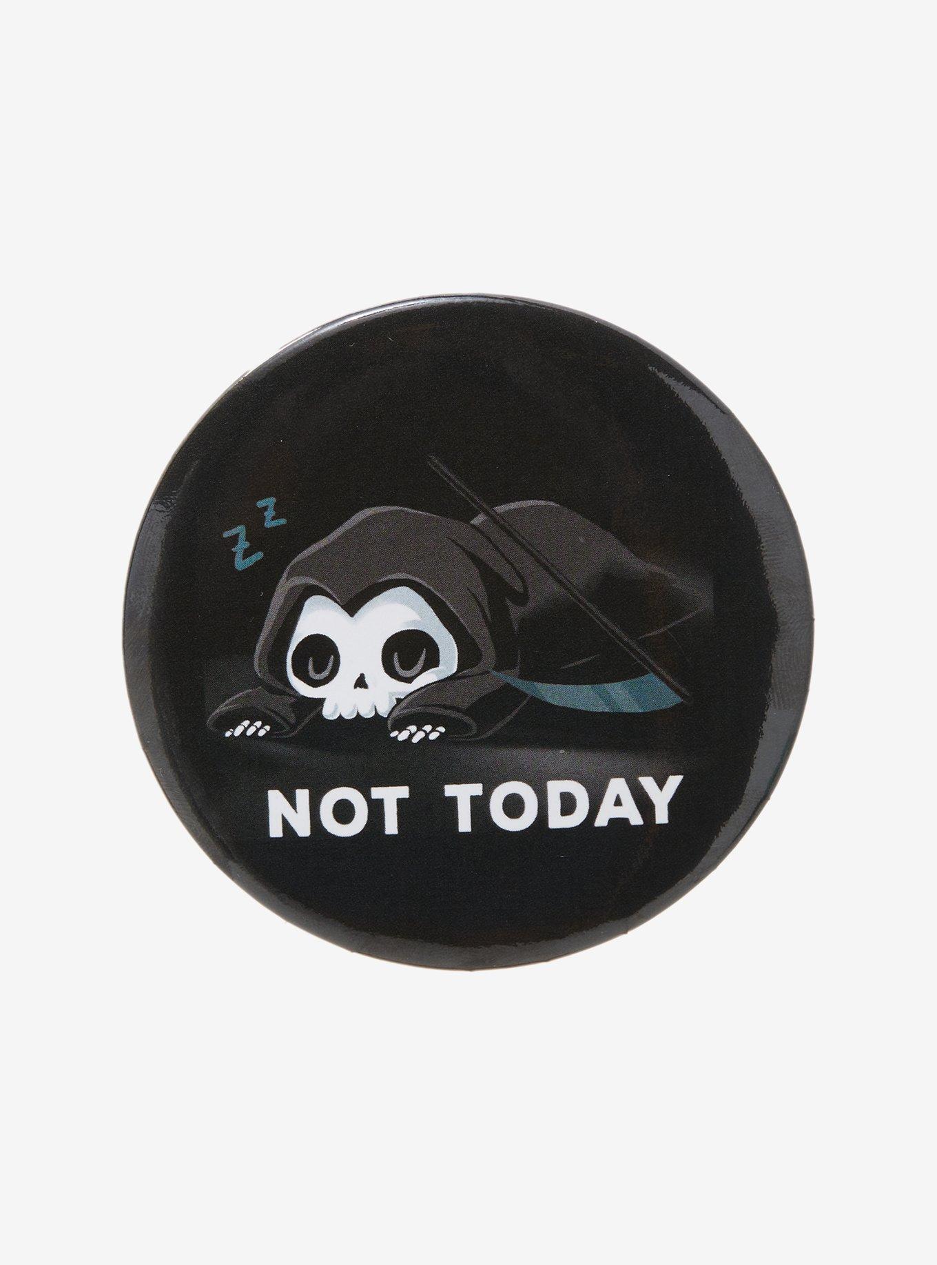 Kawaii Grim Reaper Not Today Button, , hi-res