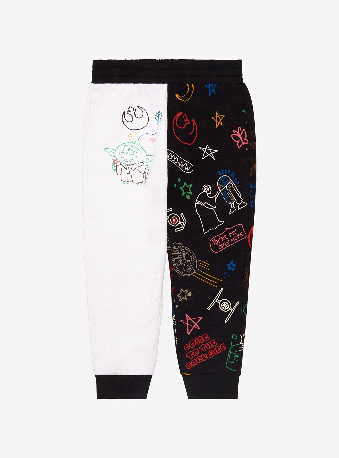 Our Universe Star Wars Doodles Youth Joggers - BoxLunch Exclusive, BLACK, hi-res