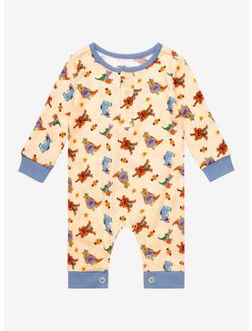 Disney Winnie the Pooh Trick-or-Treat Allover Print Long-Sleeve Infant One-Piece - BoxLunch Exclusive , , hi-res