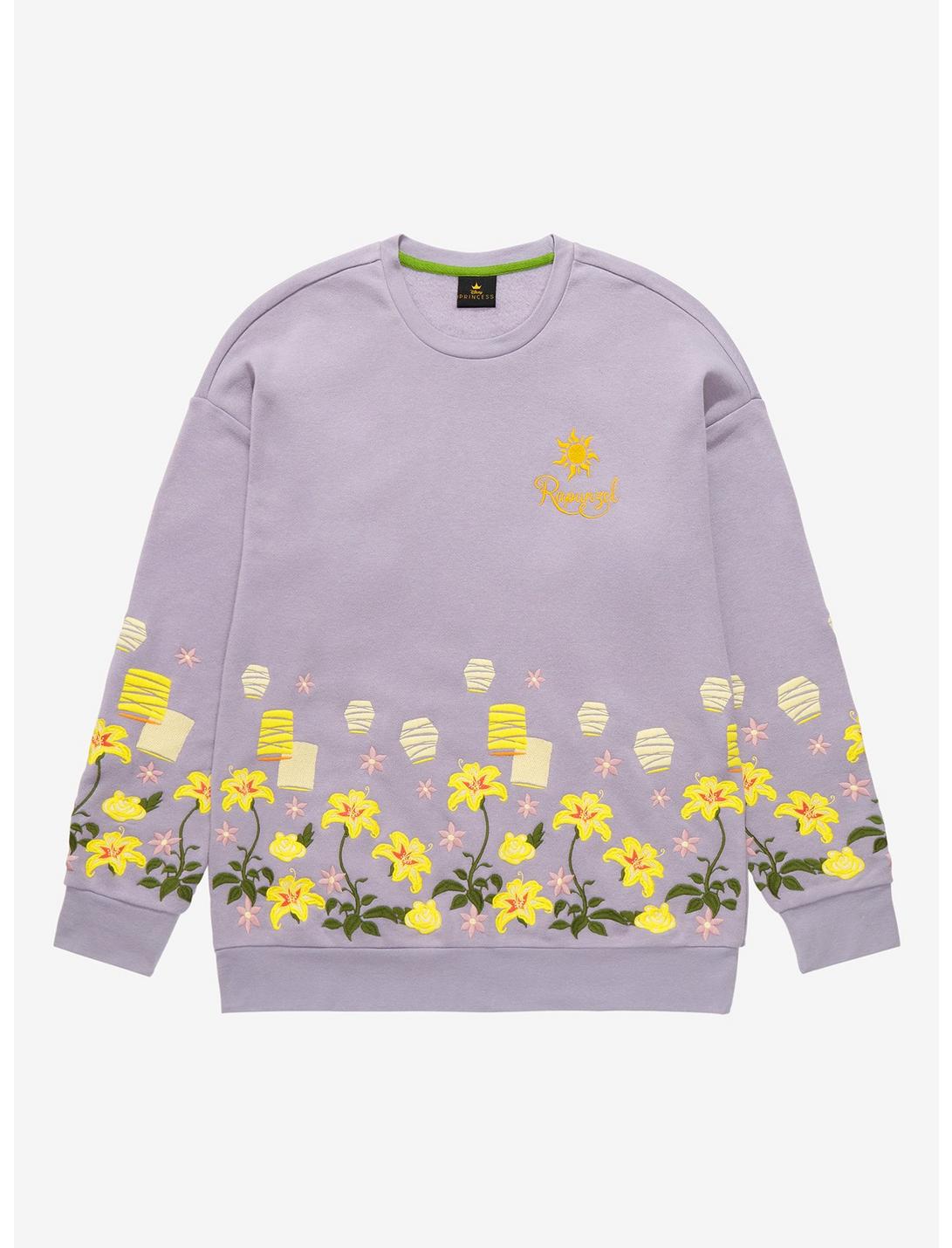 Disney Tangled Rapunzel Embroidered Crewneck - BoxLunch Exclusive , LILAC, hi-res