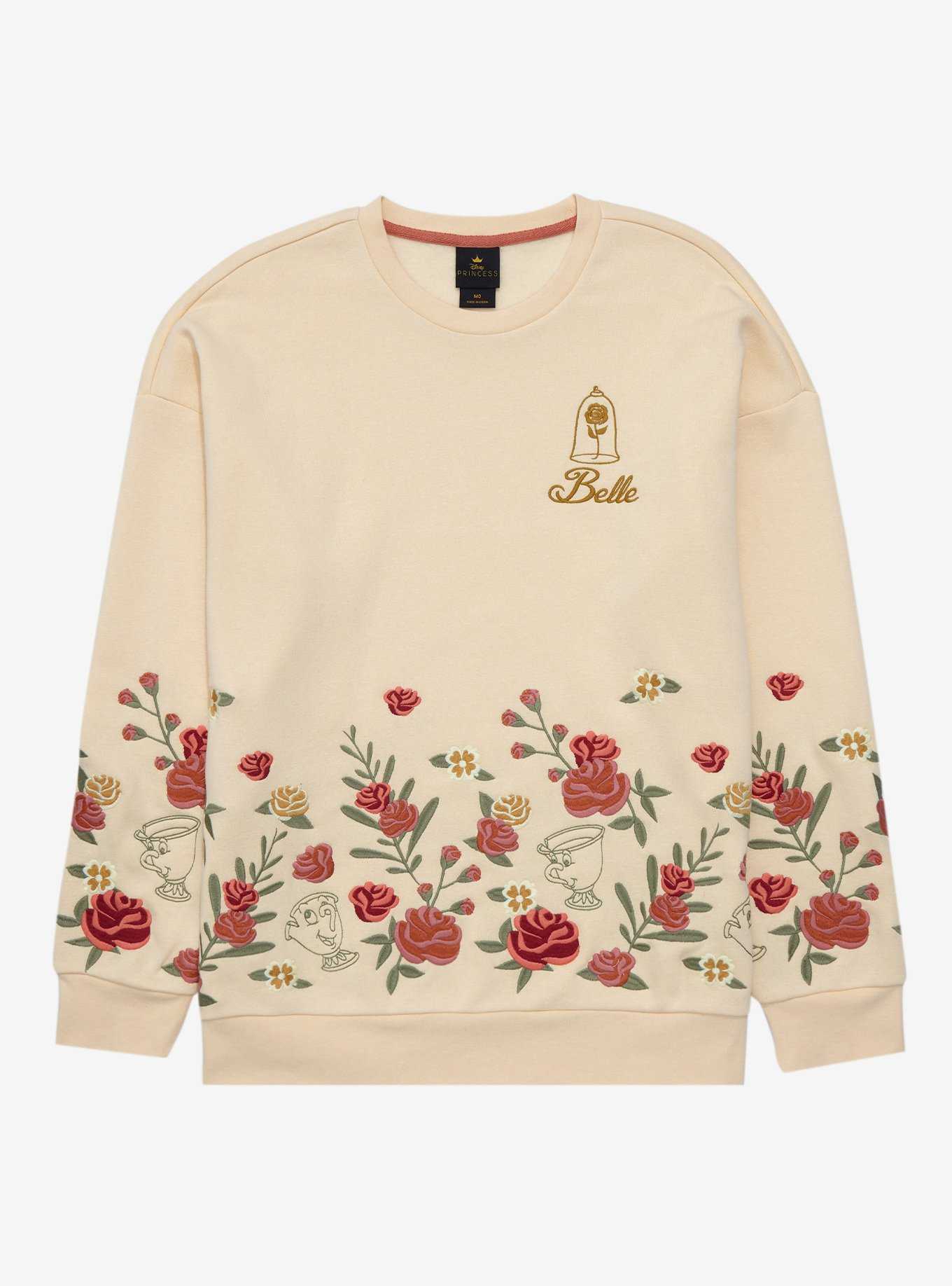 Disney Beauty and the Beast Belle Floral Women's Crewneck - BoxLunch Exclusive, , hi-res