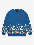 Disney Princess Snow White Embroidered Floral Crewneck - BoxLunch Exclusive , NAVY, hi-res