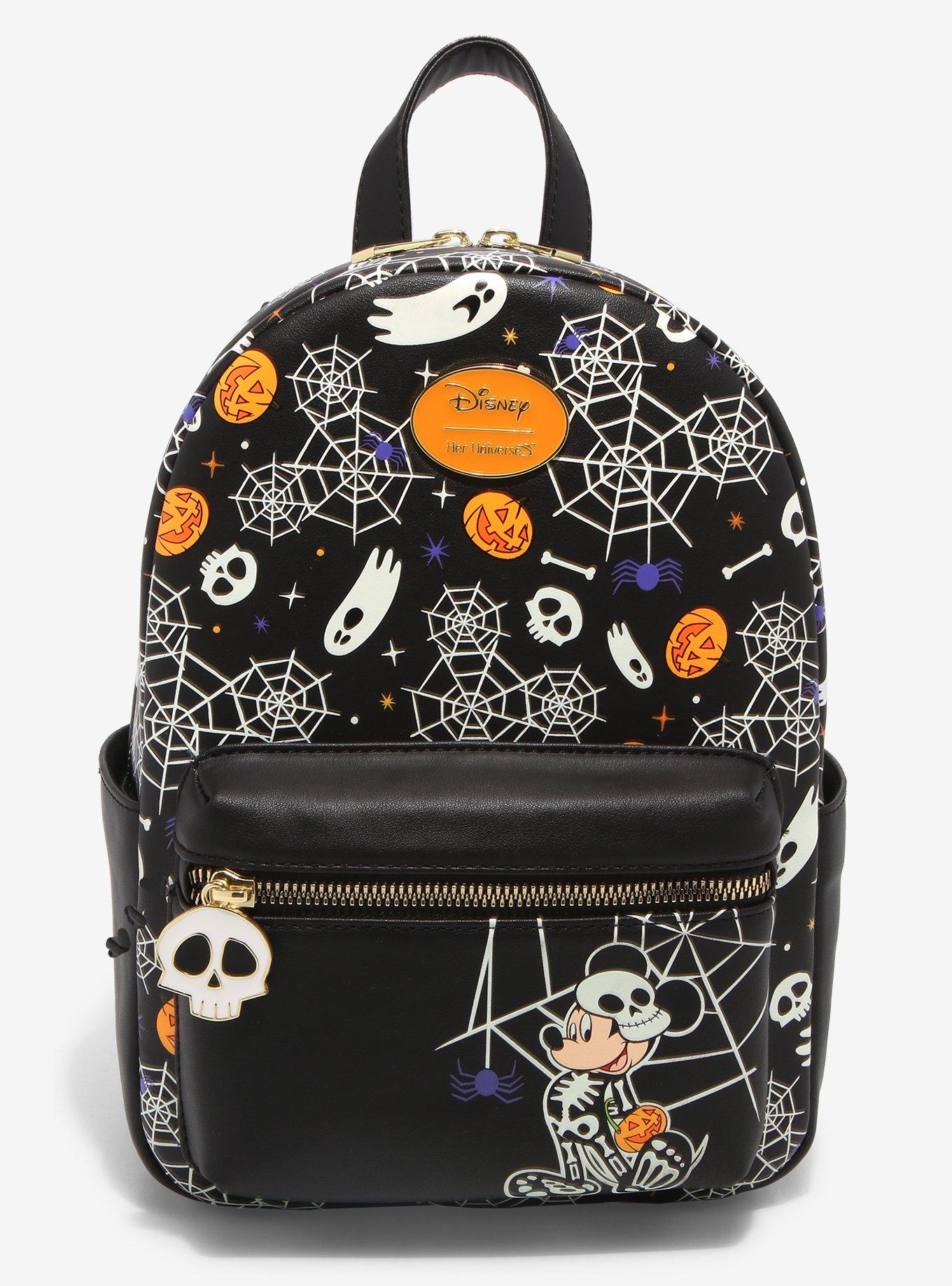 Her Universe Disney Mickey Mouse Halloween Skeleton Glow In The Dark Mini Backpack Her Universe