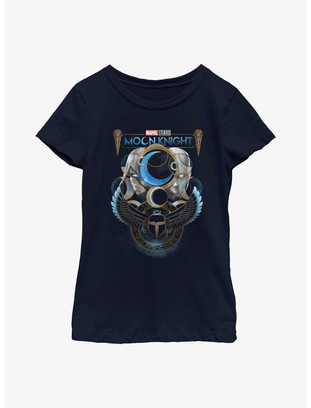 Marvel Moon Knight Passive Protector Youth Girls T-Shirt, NAVY, hi-res