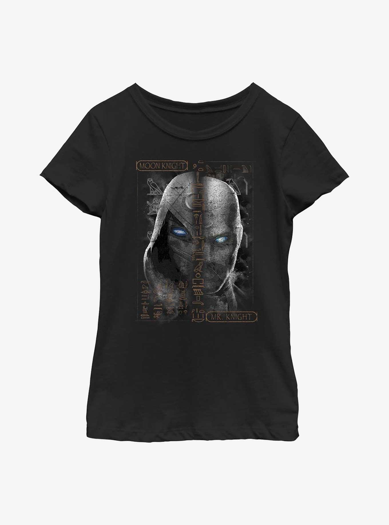 Marvel Moon Knight Split Mr. Knight Face Youth Girls T-Shirt, , hi-res