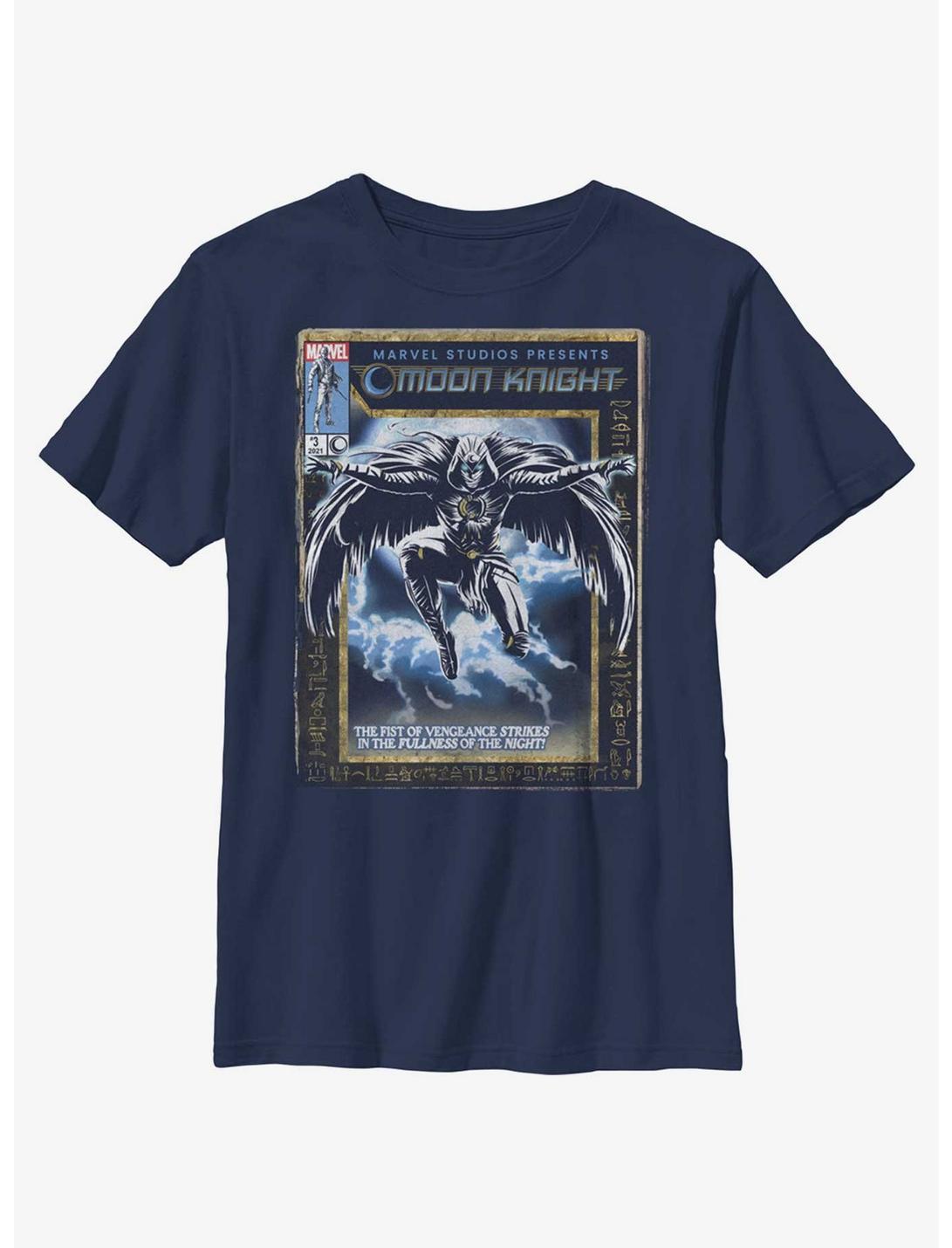 Marvel Moon Knight Ancient Comic Cover Youth T-Shirt, NAVY, hi-res