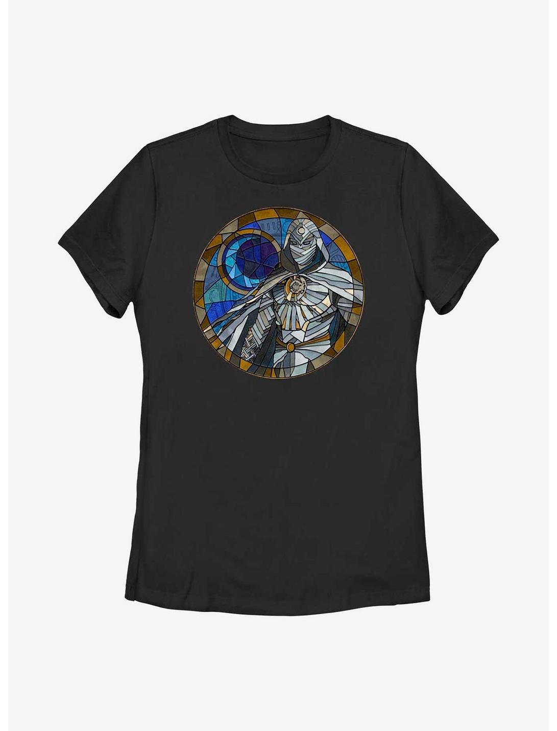Marvel Moon Knight Stained Glass Womens T-Shirt, BLACK, hi-res