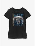 Marvel Moon Knight Hieroglyphic Stack Youth Girls T-Shirt, BLACK, hi-res