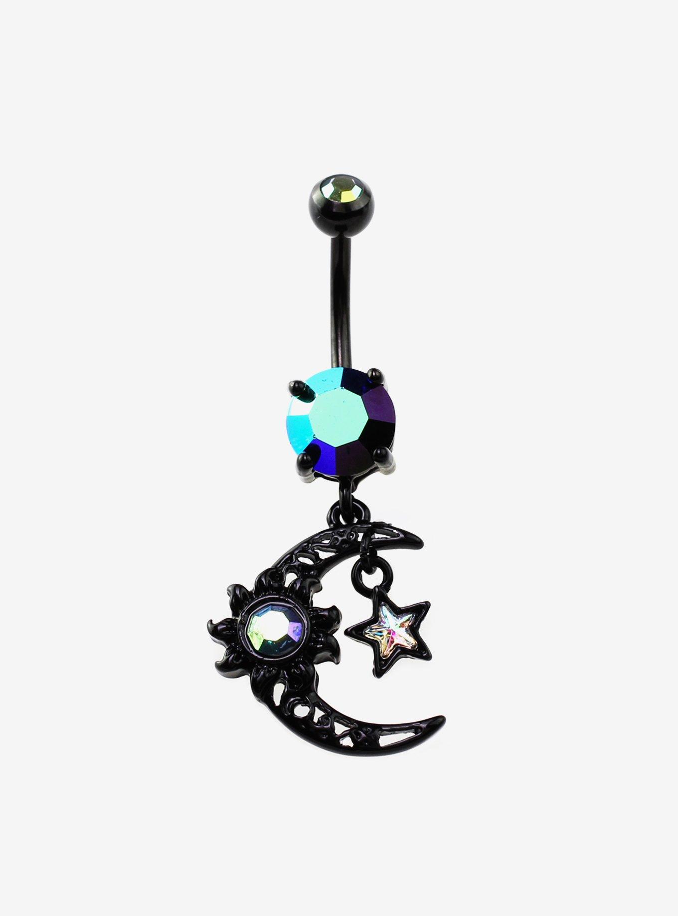 14G Steel Black Celestial Navel Barbell | Hot Topic