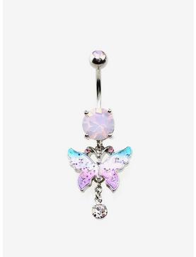 14G Steel Butterfly Navel Barbell, , hi-res