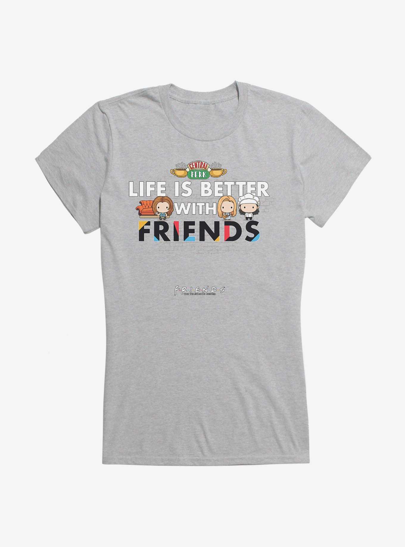 Friends Life Is Better Girls T-Shirt, HEATHER, hi-res