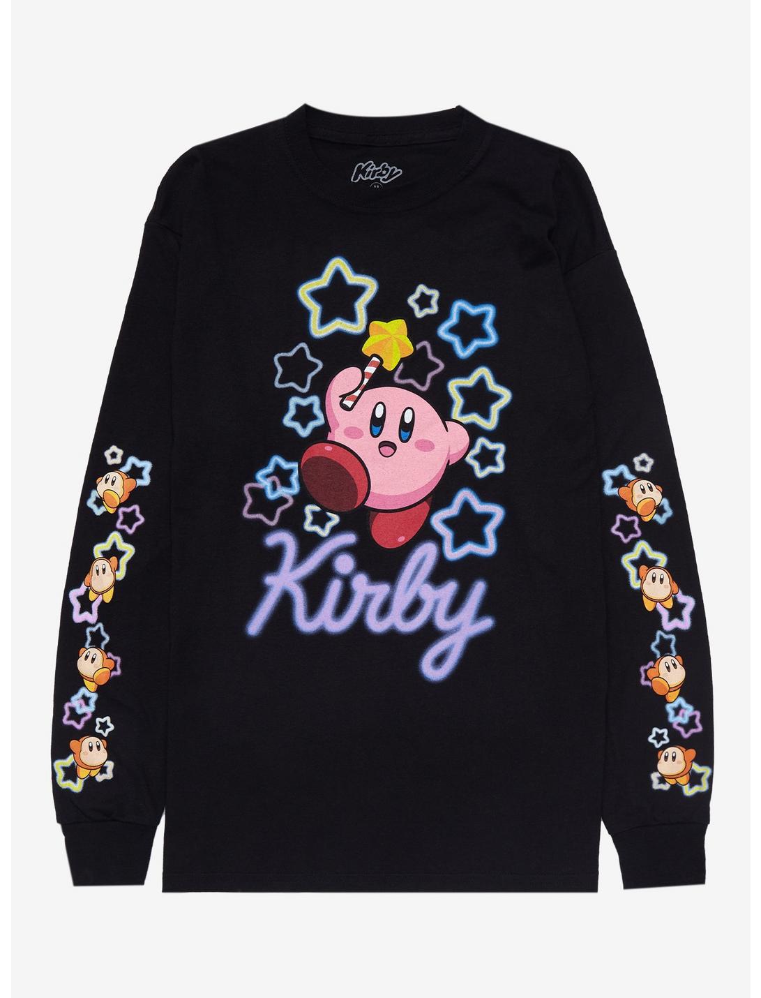 Nintendo Kirby Star Rod Women’s Long Sleeve T-Shirt - BoxLunch Exclusive, BLACK, hi-res