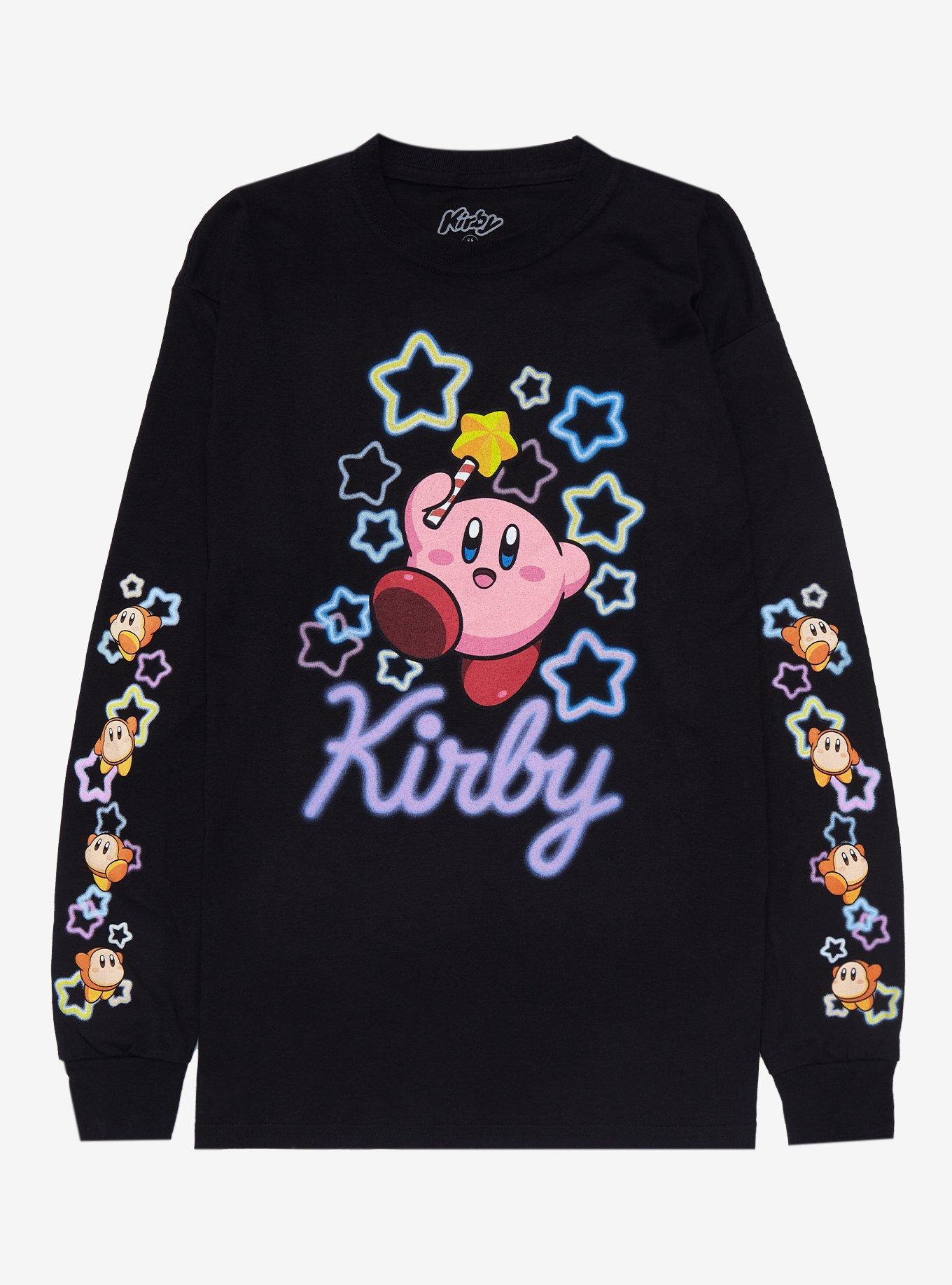 Nintendo Kirby Star Rod Women&rsquo;s Long Sleeve T-Shirt - BoxLunch Exclusive, BLACK, hi-res