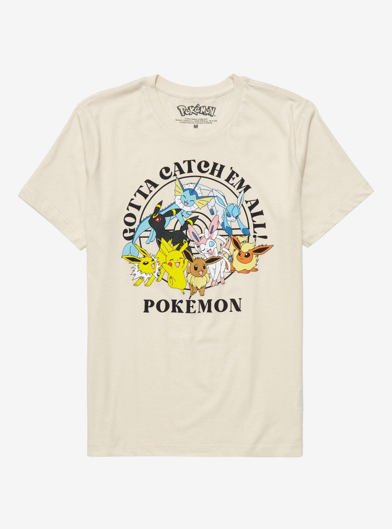 Pok&eacute;mon Gotta Catch &lsquo;Em All Eeveelutions Women&rsquo;s T-Shirt - BoxLunch Exclusive, NATURAL, hi-res