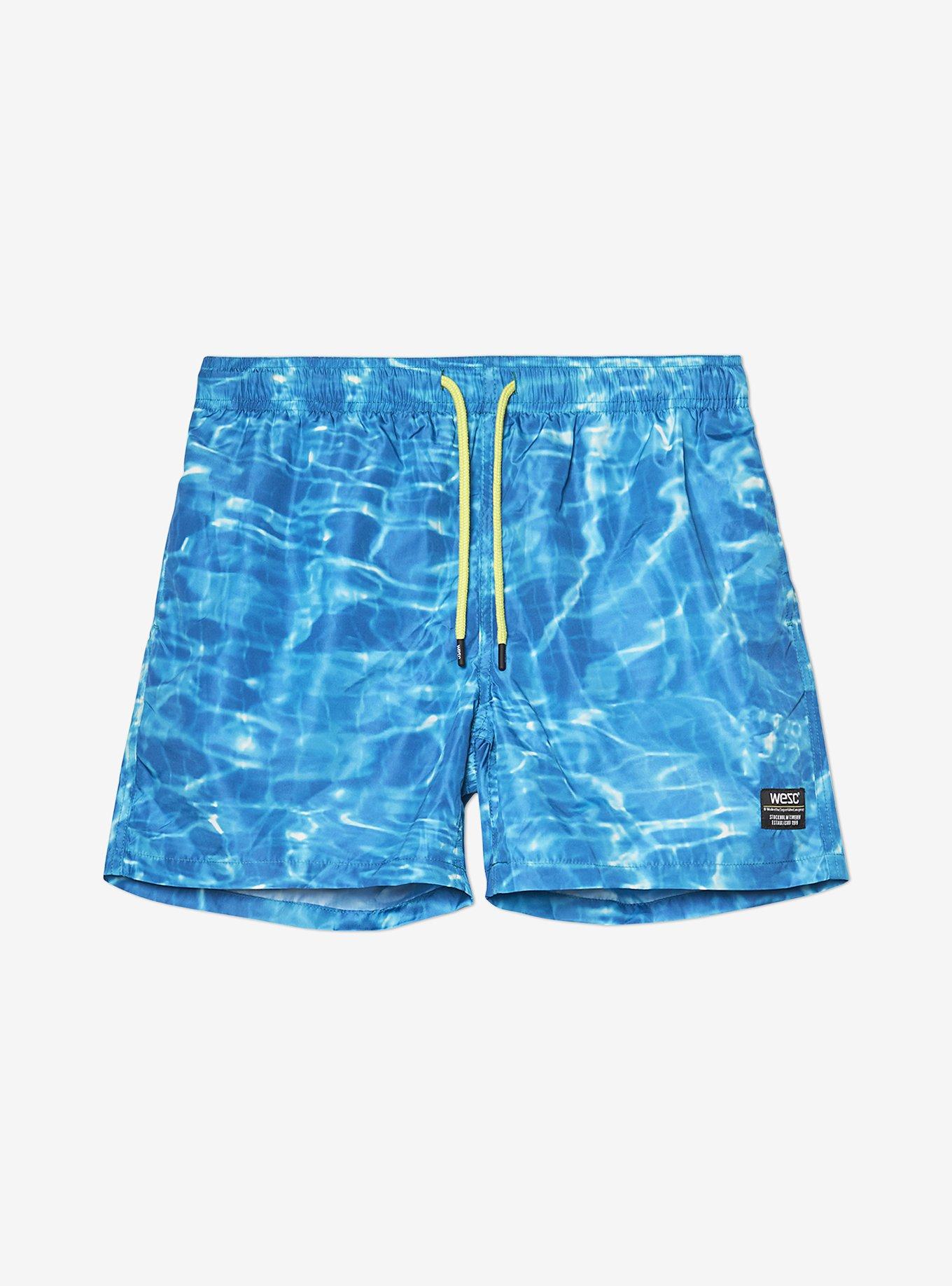 WeSC Zack Pool All Over Print Swim Trunks, BLUE, hi-res
